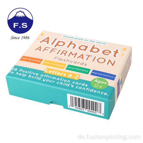 Benutzerdefinierte Farbe 40 Alphabet Positive Affirmationskarten